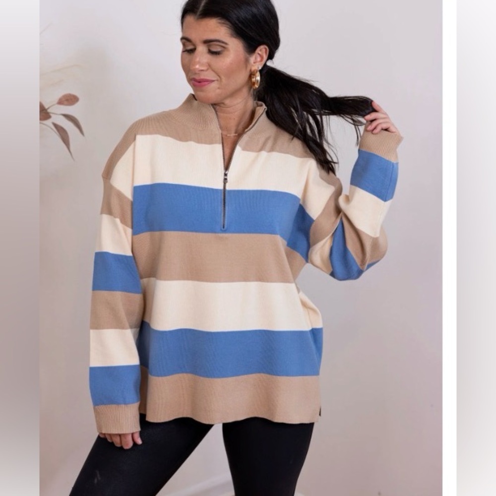 Talbots size large NWT half zip ptp is 26.